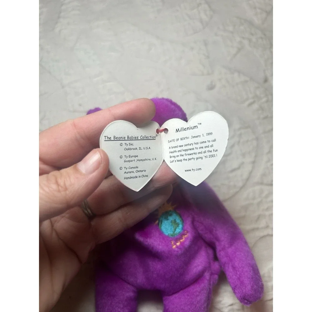 Ty Beanie Baby with Errors VERY‎ RARE Millennium bear  retired 1999 Limited Ed
